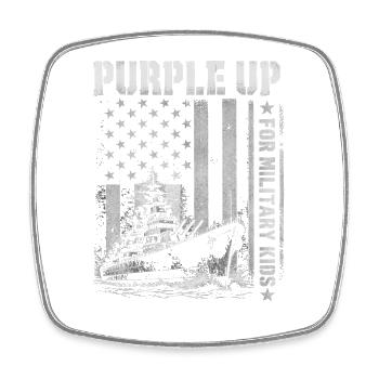 Violet pour les enfants militaires qui regardent les enfants militaires - Magnet carré - blanc - Devant