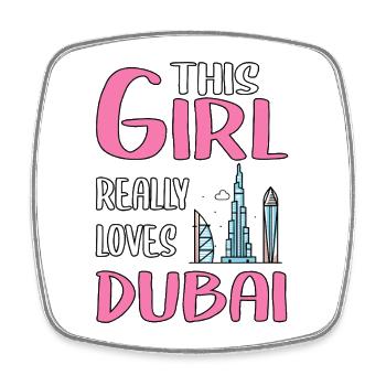 This Girl Loves Dubai - Square fridge magnet - white - Front