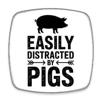 Schweine Sprüche Schwein Lustig Schweine Geschenk  - Viereckiger Kühlschrankmagnet - Weiß - Vorne