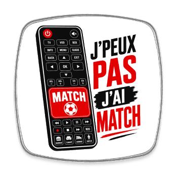 J'Peux Pas J'Ai Match Télécommande Coupe Du Monde - Magnet carré - blanc - Devant