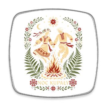 Noc Kupaly Dance - Square fridge magnet - white - Front