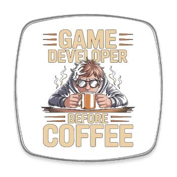 Game Developer Before Web Developer Coffee Lover - Viereckiger Kühlschrankmagnet - Weiß - Vorne