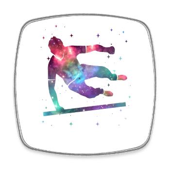 Freerunner Space Parkour Running Kids Freerunning - Viereckiger Kühlschrankmagnet - Weiß - Vorne