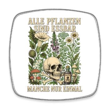 Giftpflanzen Schwarzer Humor Shirt - Viereckiger Kühlschrankmagnet - Weiß - Vorne