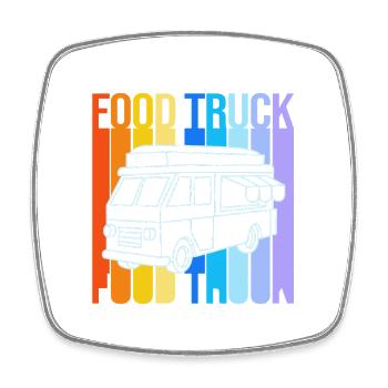 Camion de Snacks Food - Magnet carré - blanc - Devant