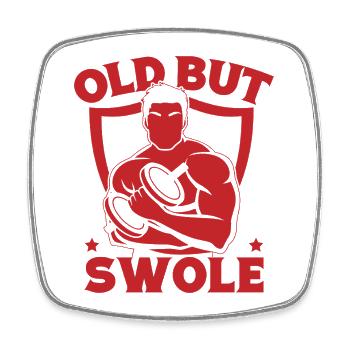Fitness Motivation Bodybuilder Old But Swole Gym - Viereckiger Kühlschrankmagnet - Weiß - Vorne