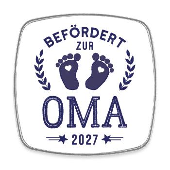Befördert zur Oma 2027 Neue Großmutter - Viereckiger Kühlschrankmagnet - Weiß - Vorne