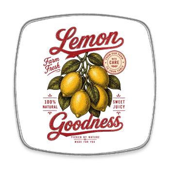 Zitronen Lemon Goodness Shirt - Square fridge magnet - white - Front