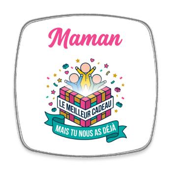 Maman Meilleur Cadeau Enfants Drôle - Magnet carré - blanc - Devant