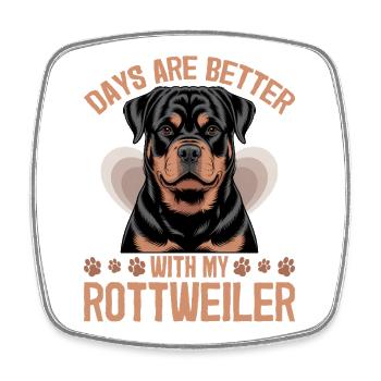 Rottweiler Rottweiler Rottie Race de chien - Magnet carré - blanc - Devant