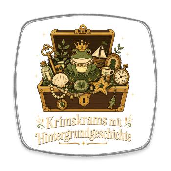Krimskrams mit Hintergrundgeschichte - Viereckiger Kühlschrankmagnet - Weiß - Vorne