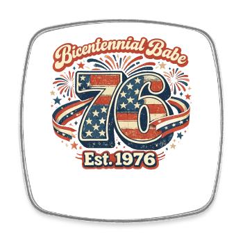 Bicentennial Babe Est 1976 USA Retro Design - Square fridge magnet - white - Front