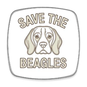 Rettet die Beagles - Viereckiger Kühlschrankmagnet - Weiß - Vorne