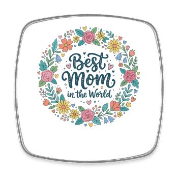 Best mom - Square fridge magnet - white - Front