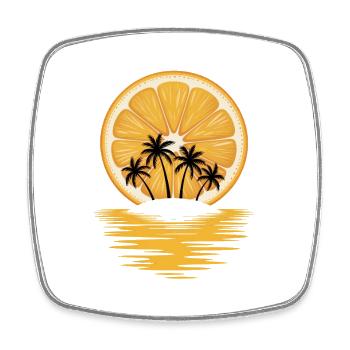 Coucher de soleil de l’Île Orange - Magnet carré - blanc - Devant