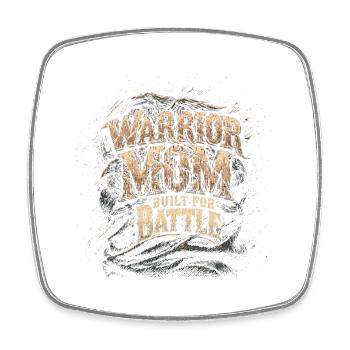 Warrior Mom - Square fridge magnet - white - Front