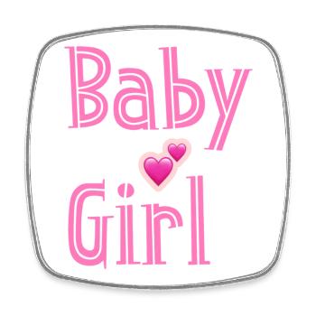 Baby Girl Pink Herzen Design - Viereckiger Kühlschrankmagnet - Weiß - Vorne