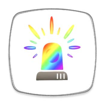 Regenbogen Sirene Warnleuchte - Viereckiger Kühlschrankmagnet - Weiß - Vorne