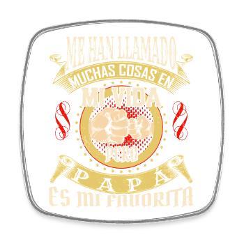 Papá Es Mi Favorita – Spanish Father’s Day  - Square fridge magnet - white - Front