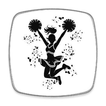 Cheerpom pom girls Mom Cheerleading - Magnet carré - blanc - Devant