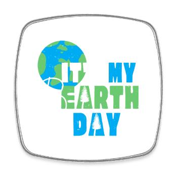 Earth Day Globe and Trees - Square fridge magnet - white - Front