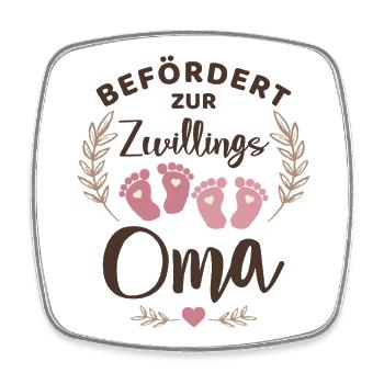 Befördert zur Zwillingsoma Oma von Zwillingen - Viereckiger Kühlschrankmagnet - Weiß - Vorne