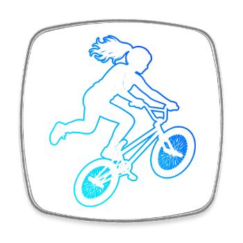 BMX-Racing Geschenkidee für die Freestyle-Fahrerin - Viereckiger Kühlschrankmagnet - Weiß - Vorne