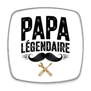 Papa Légendaire Bricoleur - Magnet carré - blanc - Devant