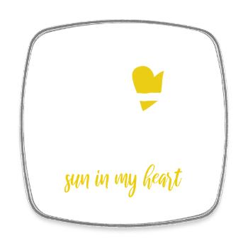 Fenster mit Herz Sonne - sun in my heart - Square fridge magnet - white - Front