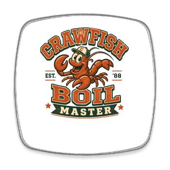 Crawfish Boil Master Lustige Männer Crawfish - Viereckiger Kühlschrankmagnet - Weiß - Vorne
