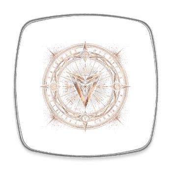 Cosmic Compass Runes - Square fridge magnet - white - Front