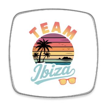 Team Ibiza Sonnenuntergang Palmen - Viereckiger Kühlschrankmagnet - Weiß - Vorne