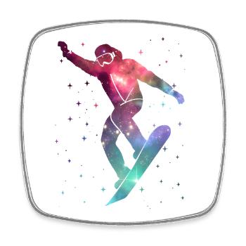 Snowboarder Snowboarden Weltraum  Snowboarding - Viereckiger Kühlschrankmagnet - Weiß - Vorne