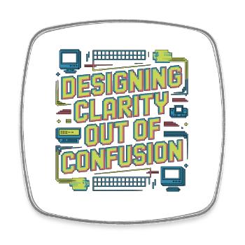 UX/UI Designer Designing Clarity Web Designer - Square fridge magnet - white - Front