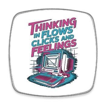UX/UI Designer Thinking In Flows Product Designer - Viereckiger Kühlschrankmagnet - Weiß - Vorne