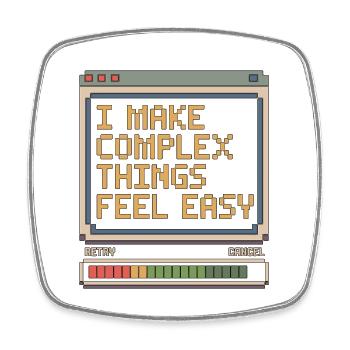 Designer UX/UI Je crée des choses complexes en design web - Magnet carré - blanc - Devant