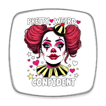 Pretty Weird Confident Clowngirl Clown - Viereckiger Kühlschrankmagnet - Weiß - Vorne