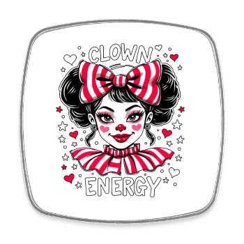Clown Energy Clowngirl Clown - Viereckiger Kühlschrankmagnet - Weiß - Vorne