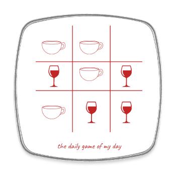 Coffee or wine English - Square fridge magnet - white - Front