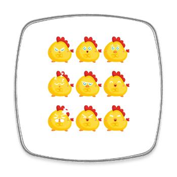 Poulets Whisperer Poulets Poulets Poulets Gardiens de poulets - Magnet carré - blanc - Devant