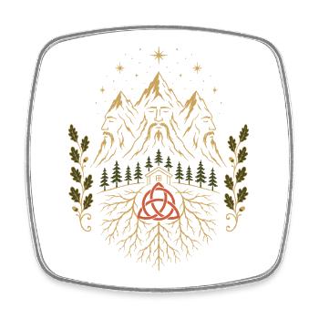 Triglav Mountain Roots - Square fridge magnet - white - Front