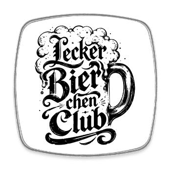 Tasse de bière Vintage du Club de la Bière Délicieuse - Magnet carré - blanc - Devant