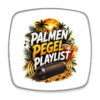 Palmen Pegel Playlist Urlaub Party Mallorca Bier - Viereckiger Kühlschrankmagnet - Weiß - Vorne