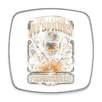 Welder Welding Specialist - Square fridge magnet - white - Front