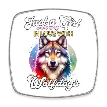 Wolfhund Mädchen Wolfdog - Viereckiger Kühlschrankmagnet - Weiß - Vorne