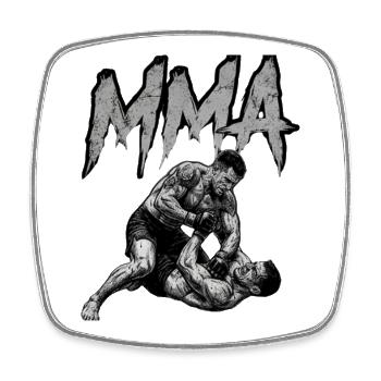 MMA Grappling - Viereckiger Kühlschrankmagnet - Weiß - Vorne