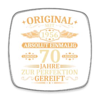 Original seit 1956 - Einmalig 70. Geburtstag - Viereckiger Kühlschrankmagnet - Weiß - Vorne