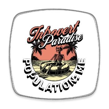 Introvert Paradise - Square fridge magnet - white - Front