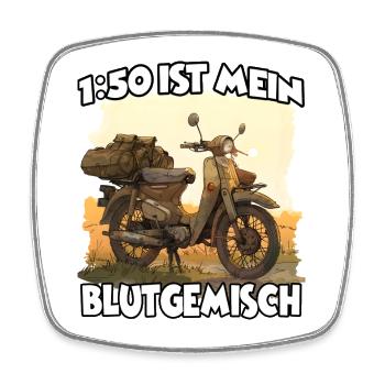 Zweitakt-Kult Simson Motiv– Ostdeutsche Nostalgie  - Viereckiger Kühlschrankmagnet - Weiß - Vorne