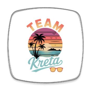 Team Kreta Strand Retro Sunset - Viereckiger Kühlschrankmagnet - Weiß - Vorne
